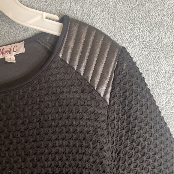 Monif C Dress‎ Womens 1X Black Sheath Half Sleeve Knee Length Cocktail Career - Picture 4 of 12